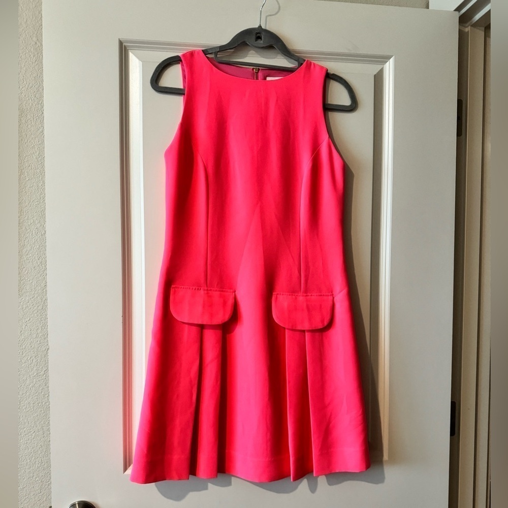 NEW Sail to Sable Pleated Mini Dress Neon Pink Size 4 Tank NWOT